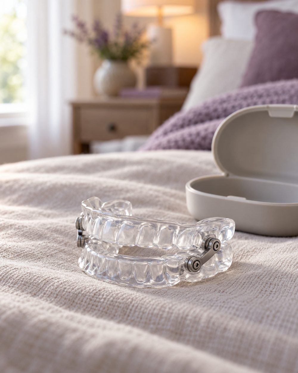 Custom oral appliance for sleep apnea fitted at Woodlane Dentistry in Woodbury, MN